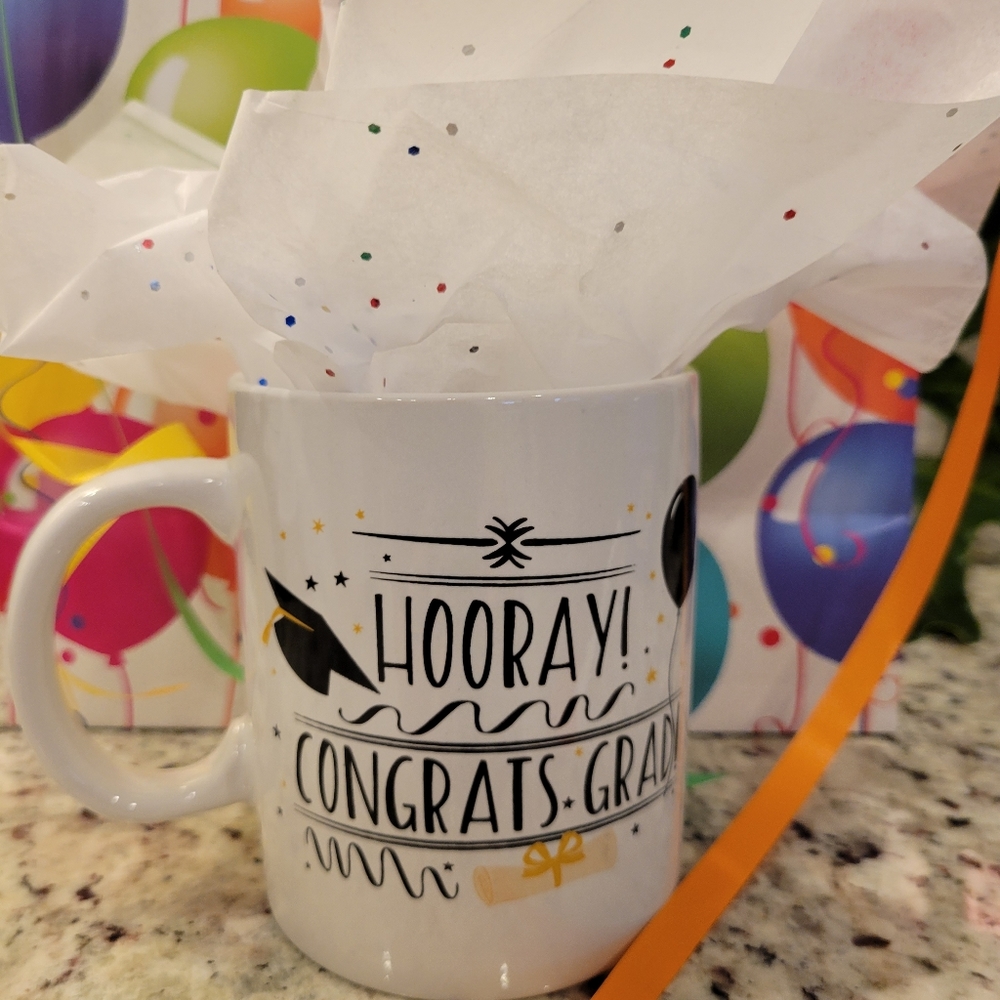 Royal Norfolk "Hooray! Congrats Grad!" Coffee Cup ☕️ Mug